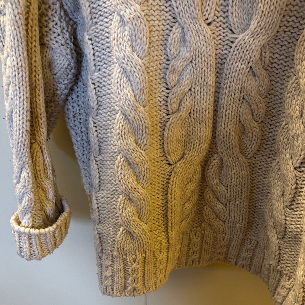 Topshop Ivory Cable Knit Turtleneck Sweater Medium - Picture 6 of 8